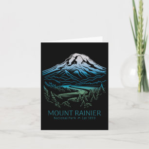 Mt. Rainier National Park Hiking Camping Mountain Card