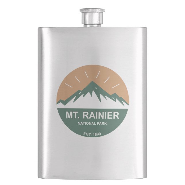 Mt. Rainier National Park Hip Flask (Front)