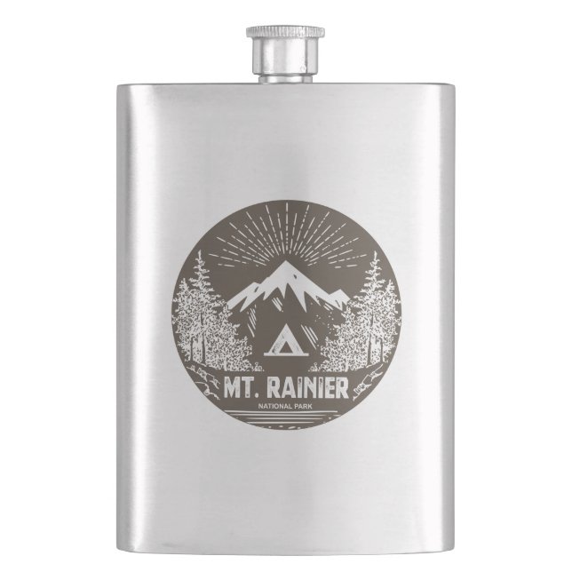 Mt. Rainier National Park Hip Flask (Front)