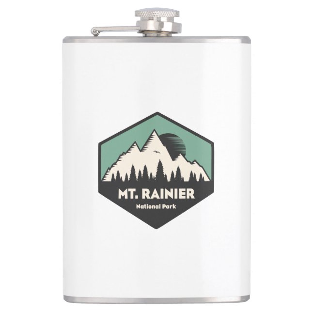 Mt. Rainier National Park Hip Flask (Front)