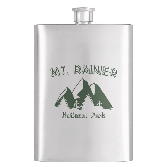 Mt. Rainier National Park Hip Flask (Front)