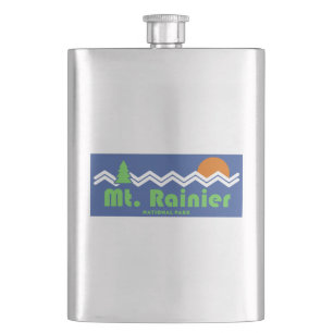 Mt. Rainier National Park Retro Hip Flask