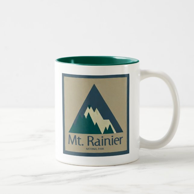 Mt. Rainier National Park Rustic Two-Tone Coffee Mug (Right)