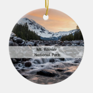 Mt. Rainier National Park Souvenir Christmas Ceramic Tree Decoration