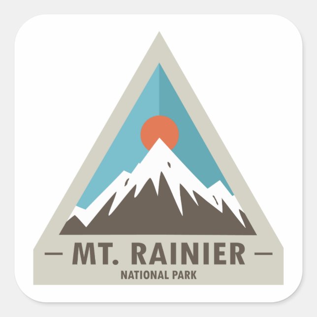 Mt. Rainier National Park Square Sticker (Front)