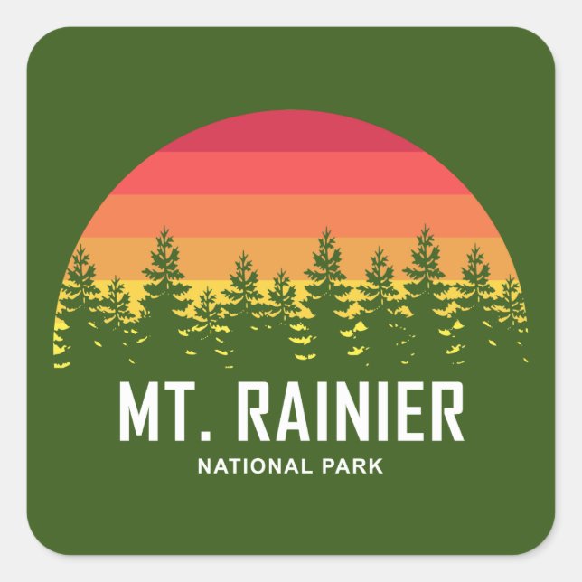 Mt. Rainier National Park Square Sticker (Front)