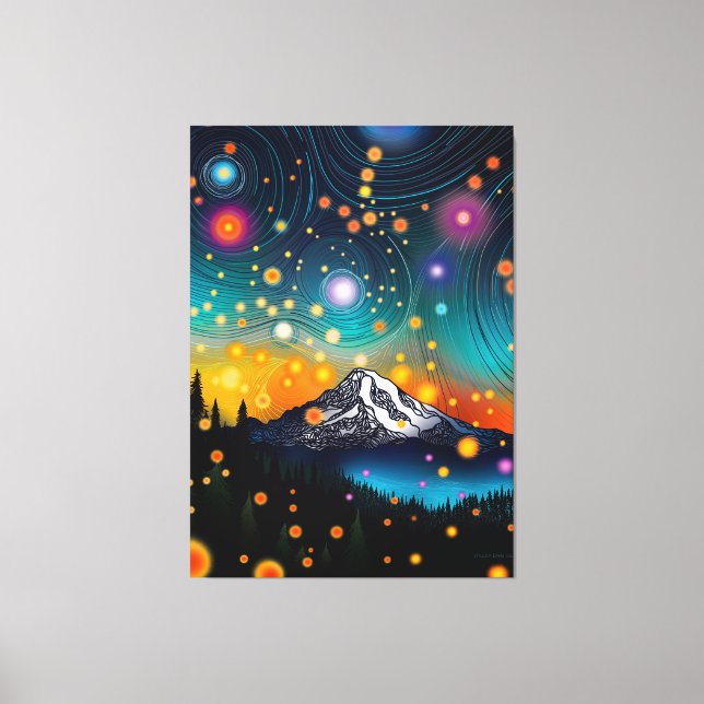 Mt. Rainier Starry Sky Canvas Print (Front)