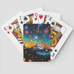 Mt. Rainier Starry Sky Playing Cards