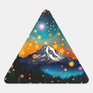 Mt. Rainier Starry Sky Triangle Sticker