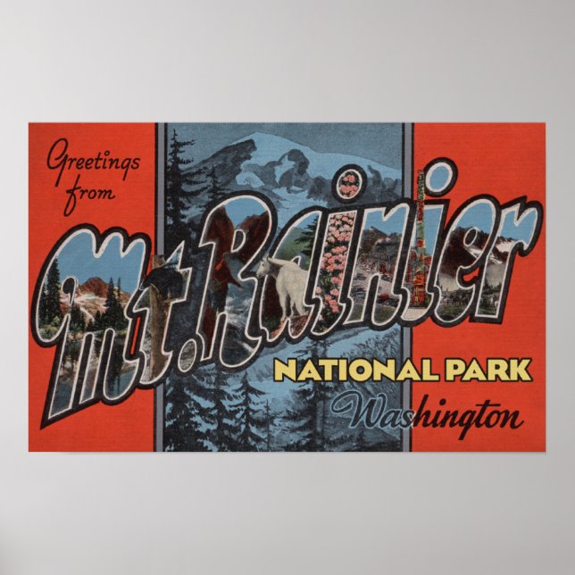 Mt. Rainier State Park, Washington Poster (Front)