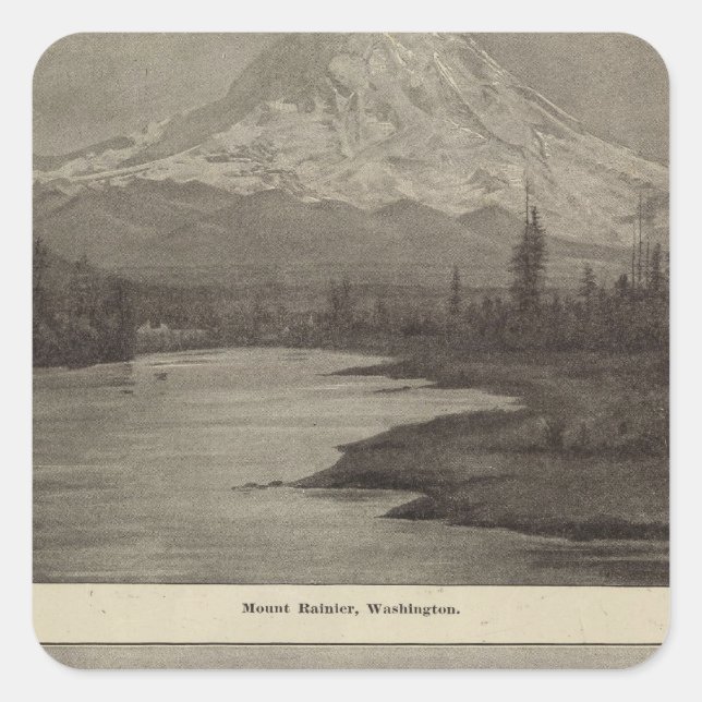 Mt Rainier Steilacoom Beach Square Sticker (Front)