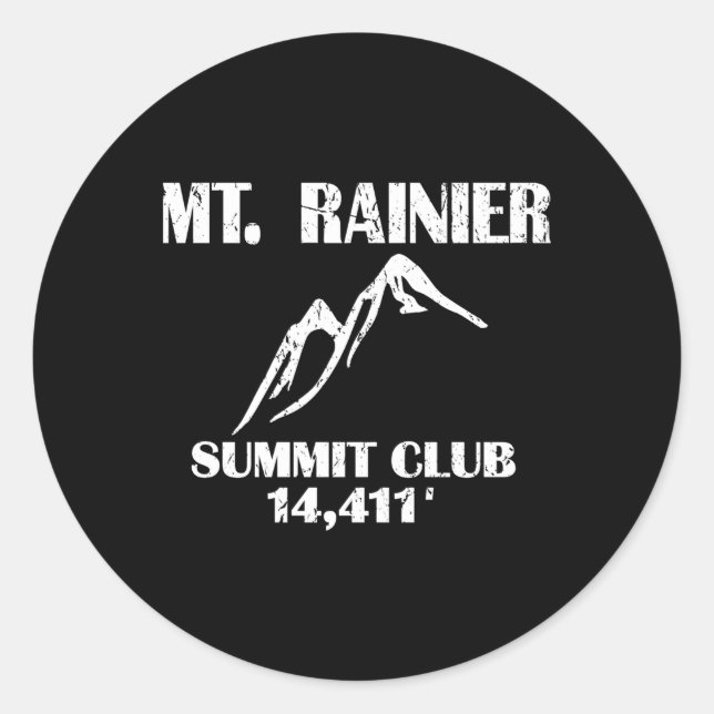 Mt Rainier Summit Club Elevation Mount Rainier Classic Round Sticker (Front)