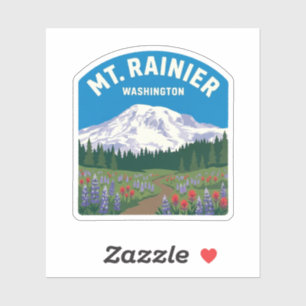 Mt Rainier Vintage Travel Decal Sticker