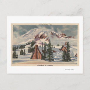 Mt. Rainier, WA - Paradise Inn at foot Postcard