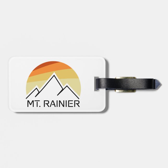 Mt. Rainier Washington Retro Luggage Tag (Back Horizontal)