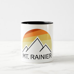 Mt. Rainier Washington Retro Two-Tone Coffee Mug