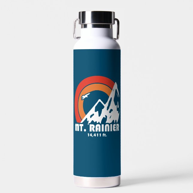 Mt. Rainier Washington Sun Eagle Water Bottle (Front)