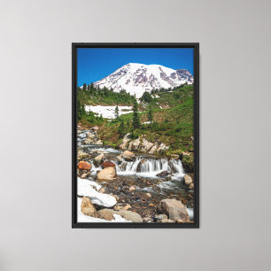 Mt. Rainier with Edith Creek at Paradise Canvas Print