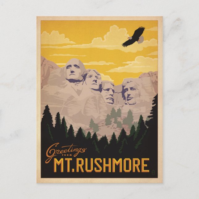 Mt. Rushmore, South Dakota Postcard (Front)