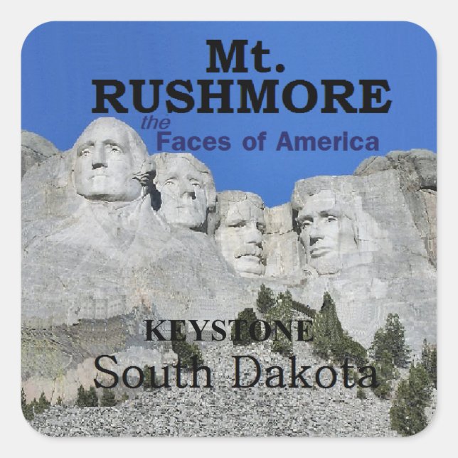 Mt. Rushmore Square Sticker (Front)