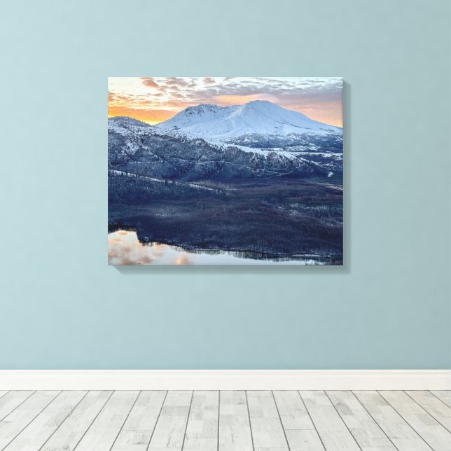 Mt. Saint Helens wrapped canvas (Insitu(Wood Floor))