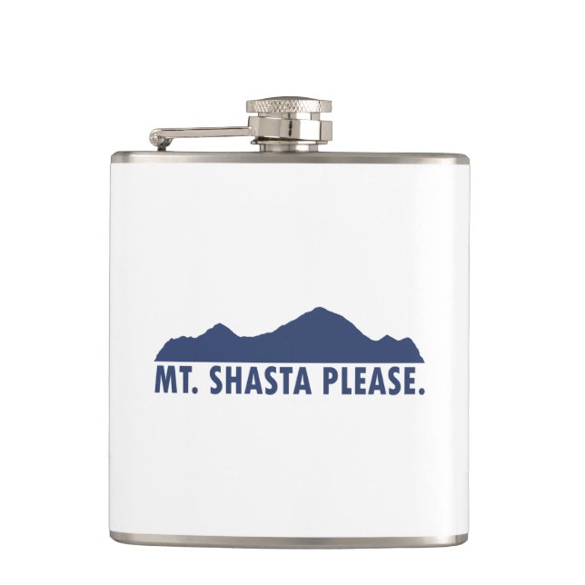 Mt. Shasta California Please Hip Flask (Front)