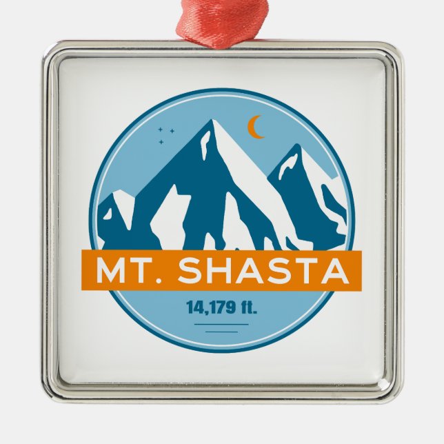 Mt. Shasta California Stars Moon Metal Tree Decoration (Front)