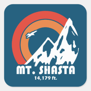 Mt. Shasta California Sun Eagle Square Sticker
