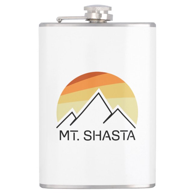 Mt. Shasta Retro Hip Flask (Front)