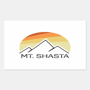 Mt. Shasta Retro Rectangular Sticker