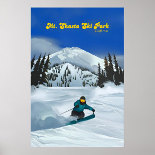 Mt Shasta Ski Park Ski Resort Travel Poster