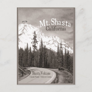 Mt Shasta Volcano Siskiyou Cascade mountain range. Postcard