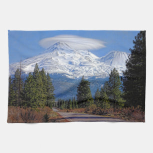 MT SHASTA WITH LENTICULAR TEA TOWEL