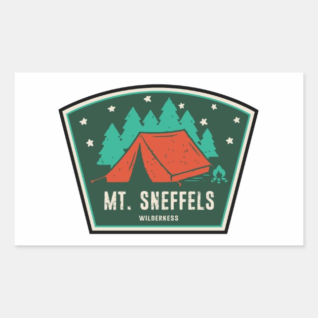 Mt. Sneffels Wilderness Colorado Camping Rectangular Sticker (Front)