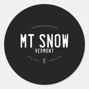 Mt. Snow Vermont Graphic Distressed Vintage Ski  Classic Round Sticker