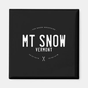 Mt. Snow Vermont Graphic Distressed Vintage Ski  Magnet