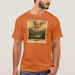 Mt St Helens 1980 Retro Eruption Landscape T-Shirt