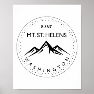 Mt. St. Helens Washington Mountain Climbing Hiking Poster