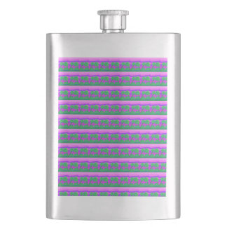 Mt. Sunset Pink Green Purple Hip Flask