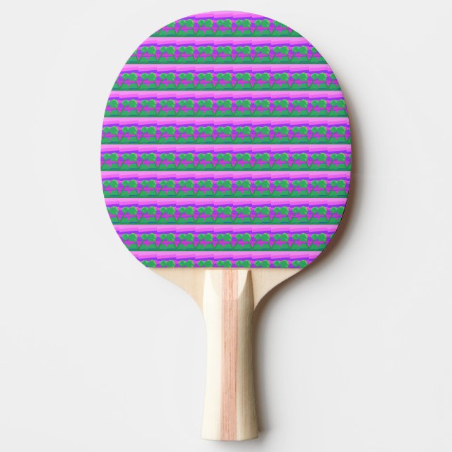Mt. Sunset Pink Green Purple  Ping Pong Paddle (Front)