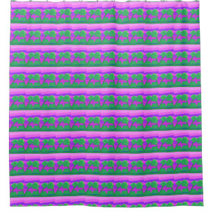 Mt. Sunset Pink Green Purple Shower Curtain