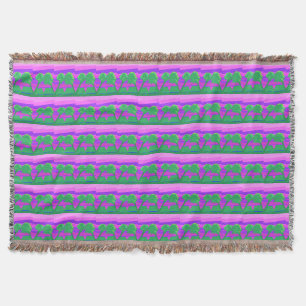 Mt. Sunset Pink Green Purple Throw Blanket