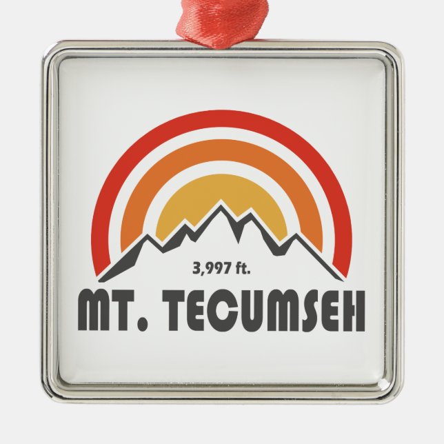 Mt. Tecumseh New Hampshire Metal Tree Decoration (Front)