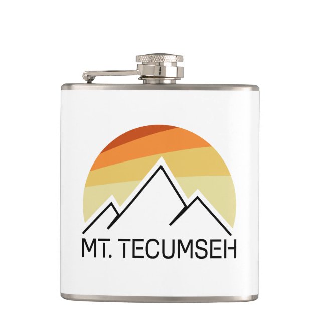 Mt. Tecumseh New Hampshire Retro Hip Flask (Front)