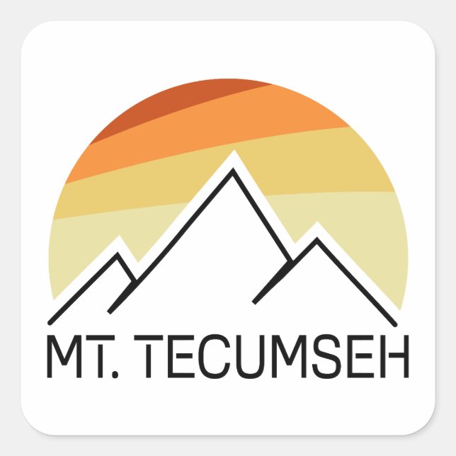 Mt. Tecumseh New Hampshire Retro Square Sticker (Front)