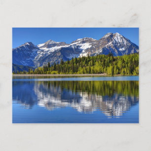 Mt. Timpanogos Reflected In Silver Lake Flat Postcard