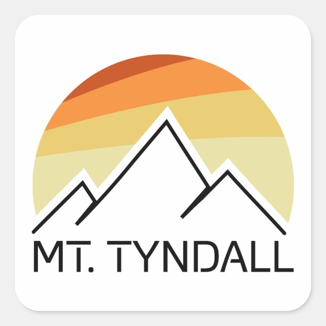 Mt. Tyndall California Retro Square Sticker (Front)