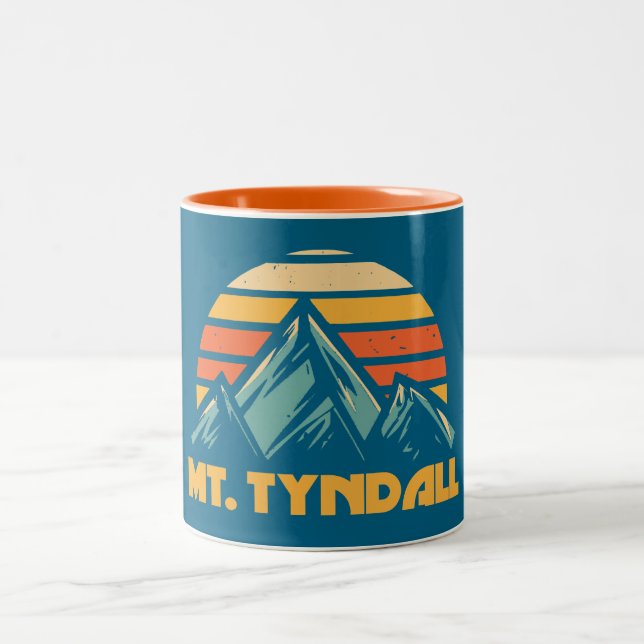 Mt. Tyndall California Retro Turquoise Two-Tone Coffee Mug (Center)
