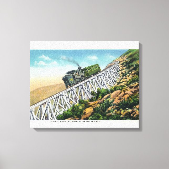Mt Washington Cog Railway, Jacob's Ladder Canvas Print (Front)