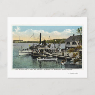 Mt. Washington, Gov. Endicott Steamers Docked Postcard